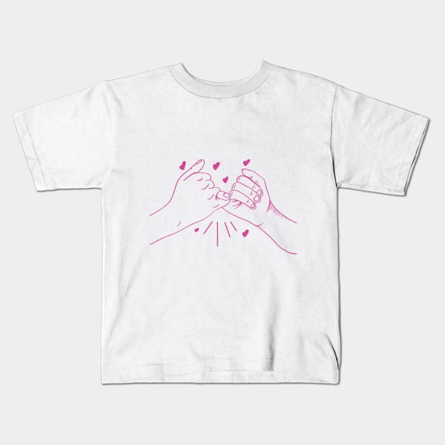 Pinky Promise Hand Kids T-Shirt by kalaichelvan